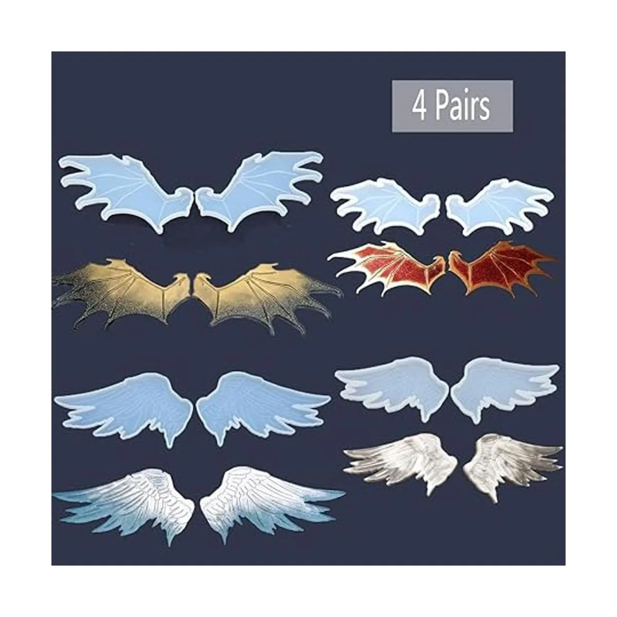 iSuperb 4 pares de moldes de alas de cristal epoxi de_2