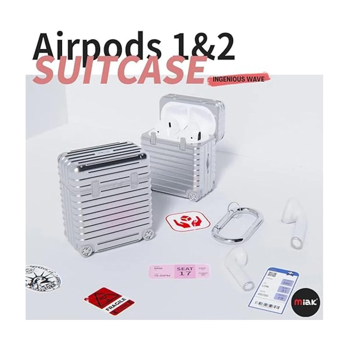 miak Funda para AirPods con llavero para Apple AirPods de_2