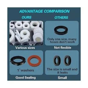 KEZE Kit de arandelas de fontanería de 24 tamaños 160_6