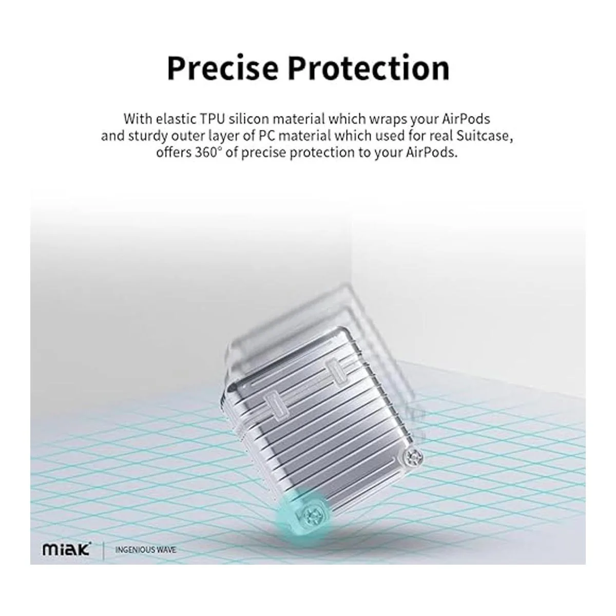 miak Funda para AirPods con llavero para Apple AirPods de_5