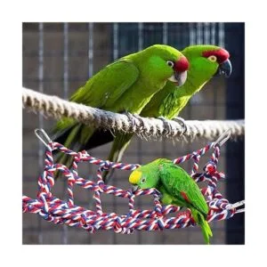 2 Pack Colorful Bird Rope Net Rat Climbing Rope Net Pet_4