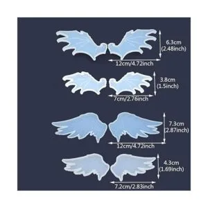 iSuperb 4 pares de moldes de alas de cristal epoxi de_7