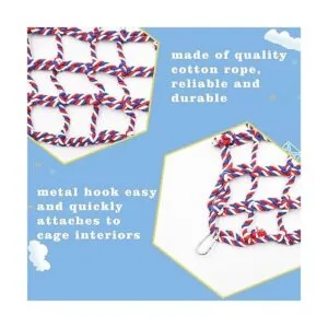 2 Pack Colorful Bird Rope Net Rat Climbing Rope Net Pet_5