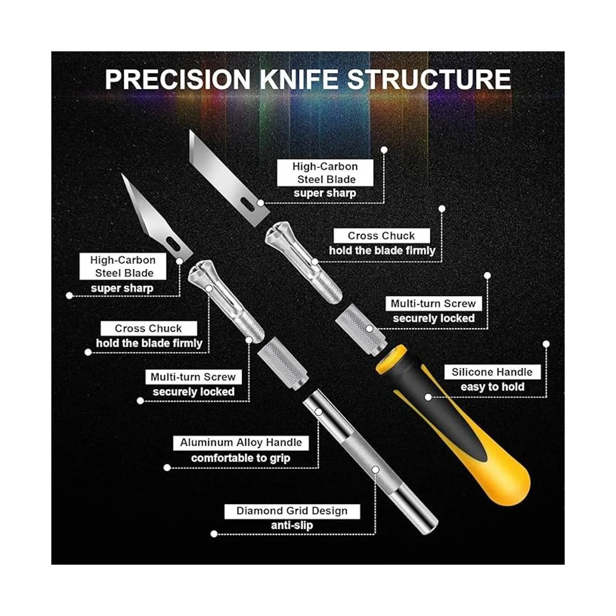 DIYSELF Juego de cuchillos de manualidades de 16 piezas_3