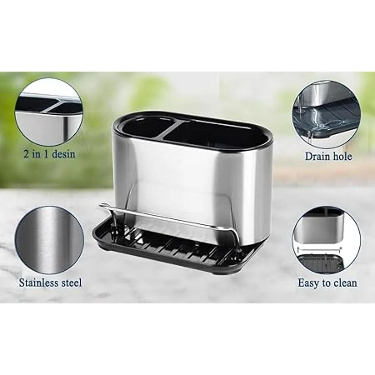 Soporte de esponja para fregadero de acero inoxidable para_3