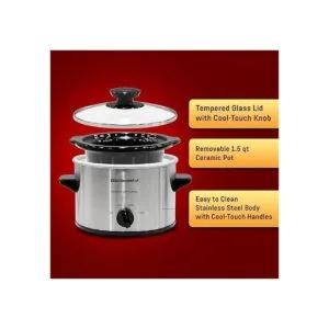 MaxiMatic Elite Gourmet olla de cocción lenta de 1.5 qt_2