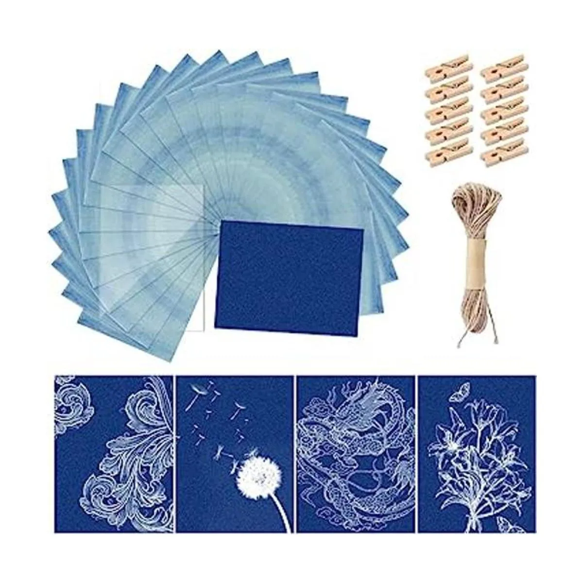 Juego de 30 piezas de papel cianotipo para impresión_1