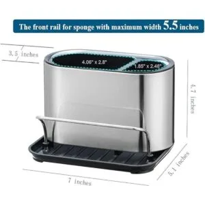 Soporte de esponja para fregadero de acero inoxidable para_5