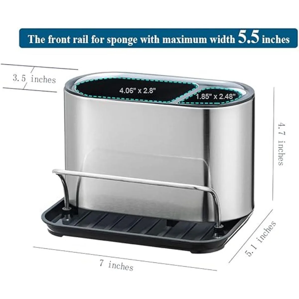 Soporte de esponja para fregadero de acero inoxidable para_5