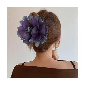 Cinaci 4 unidades de gasa grande rosa flor arco plástico_3