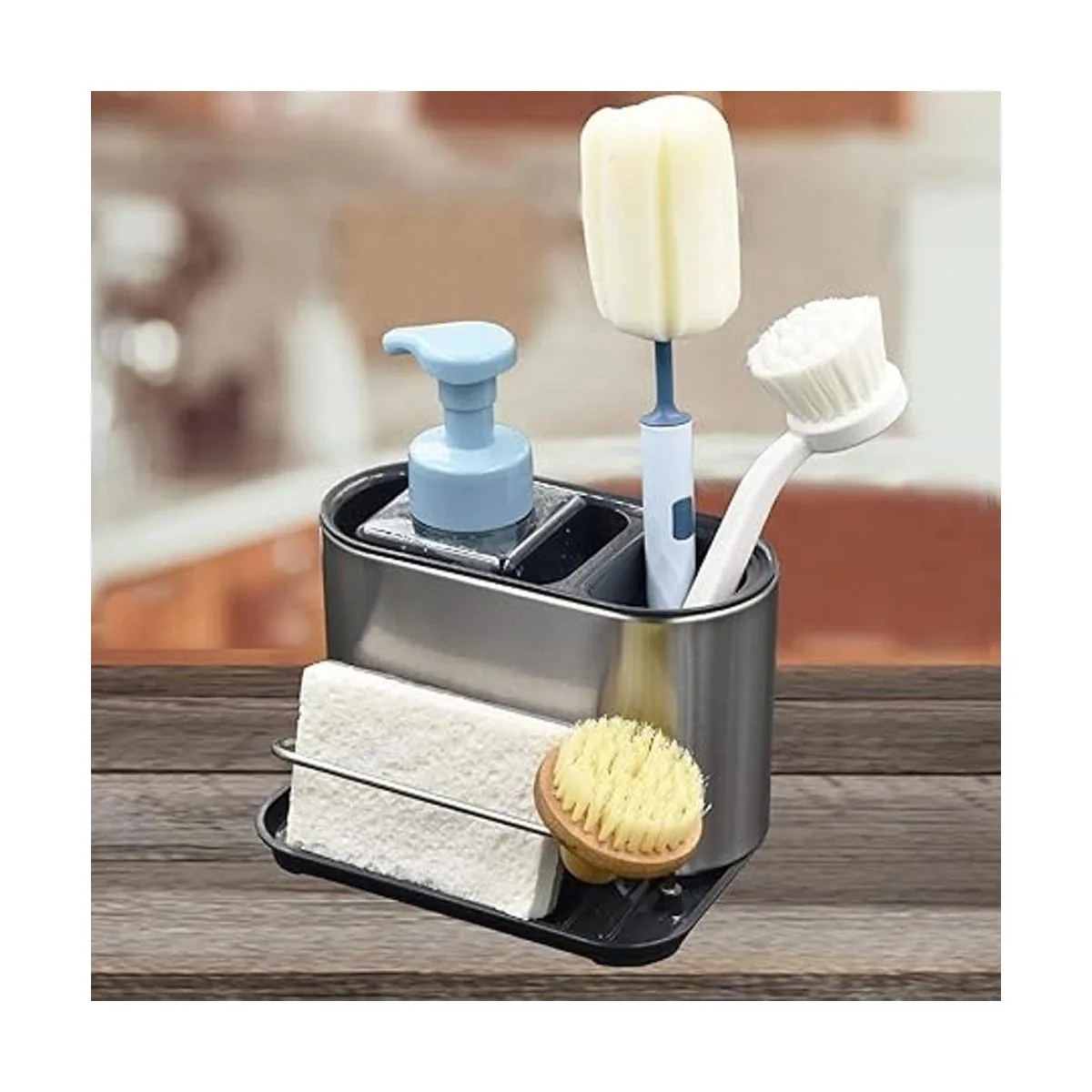 Soporte de esponja para fregadero de acero inoxidable para_6