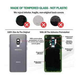 Cubierta de vidrio trasera para Galaxy S9 con lente de_4