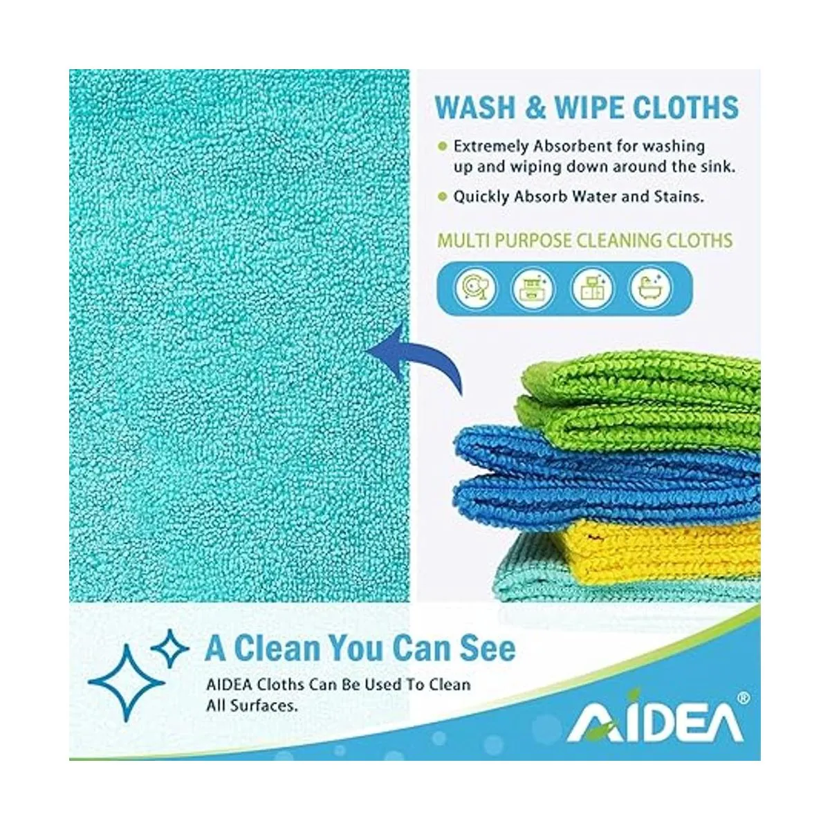 AIDEA Paños de limpieza de microfibra multiuso más_2