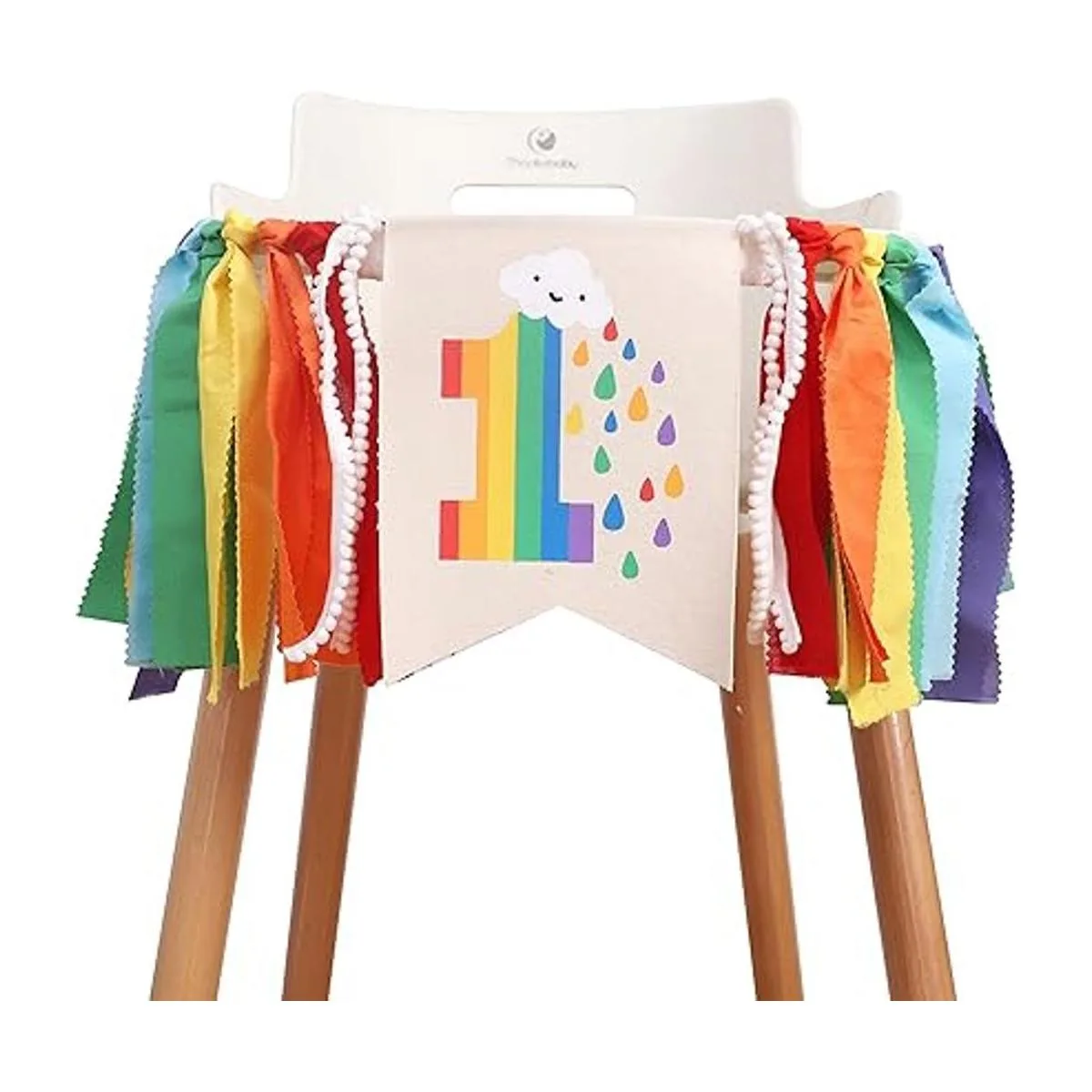 Banner para silla alta con temática de arco iris pancarta_6