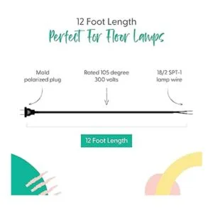 I Like That Lamp Cable de lámpara blanco de 12 pies cable_4