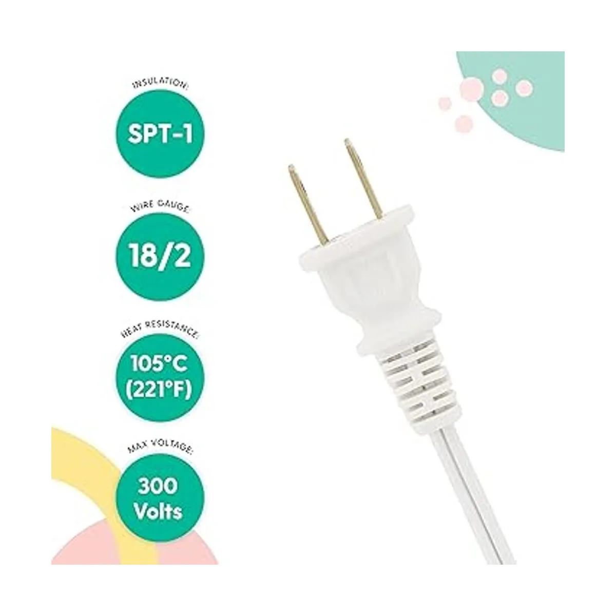 I Like That Lamp Cable de lámpara blanco de 12 pies cable_3