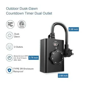 New One Enchufe de temporizador con sensor de luz para_3