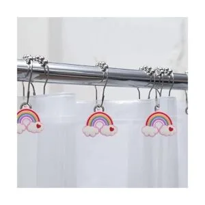Decorative Rainbow Shower Curtain Hooks for Kids Bathroom_4