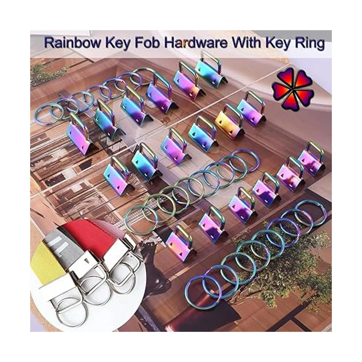 Juego de accesorios para llavero arcoíris de 34 pulgadas_6