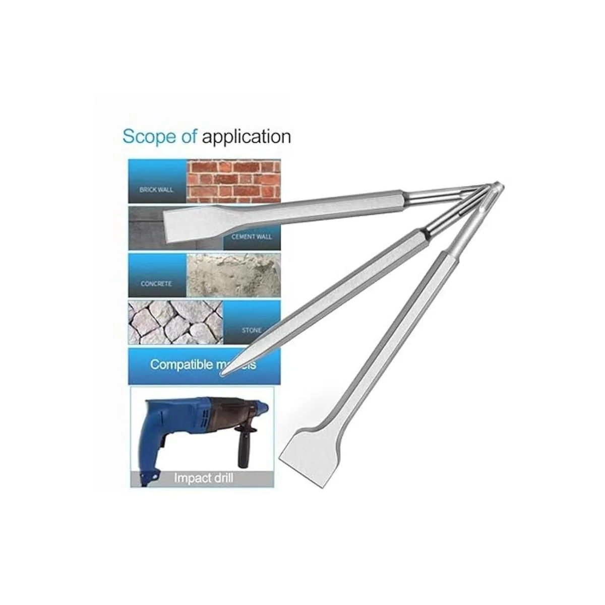 SDSPlus Juego de cinceles de taladro de martillo juego_5