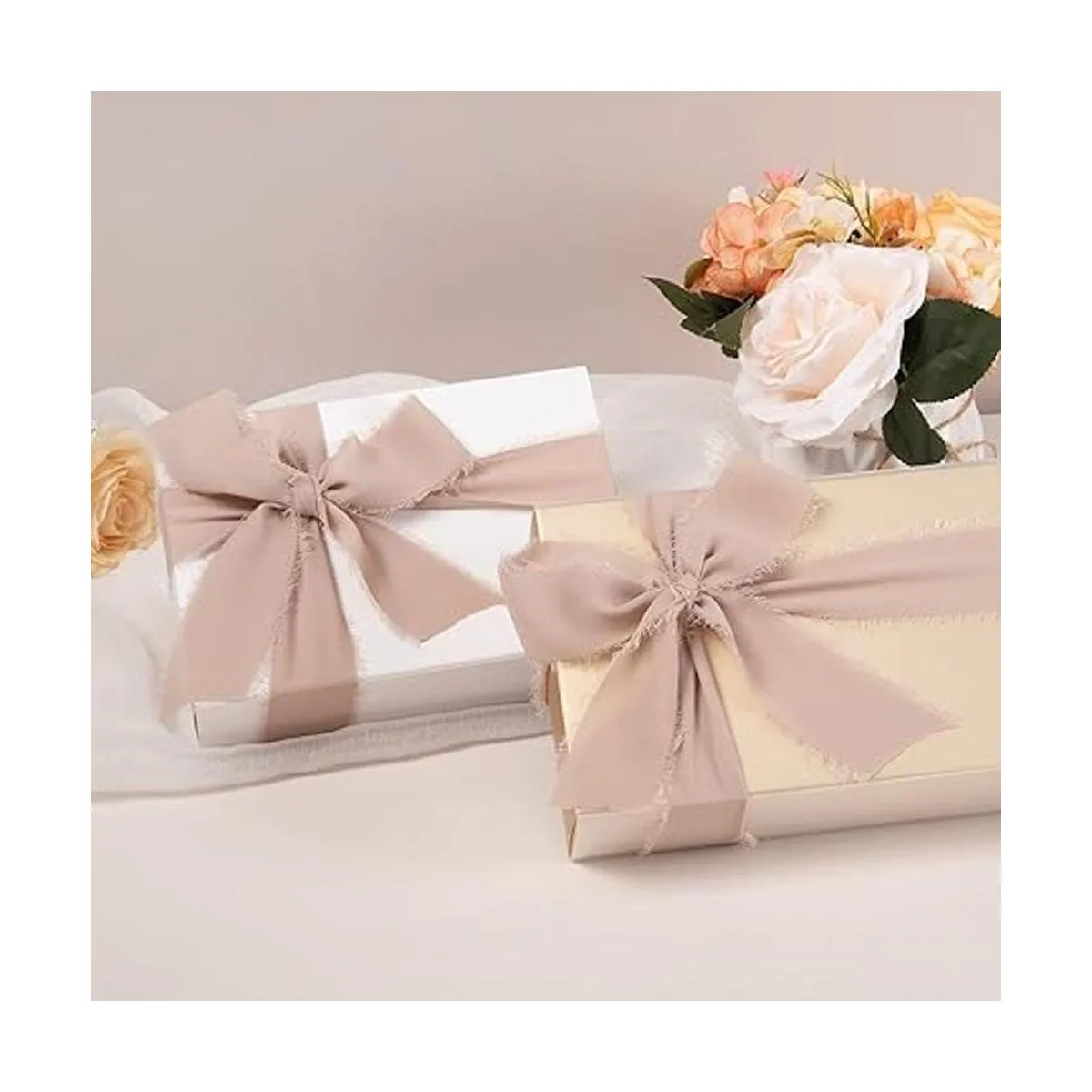 JEDIA Chiffon Ribbon 6 Rolls Natural Handmade Fringe_6