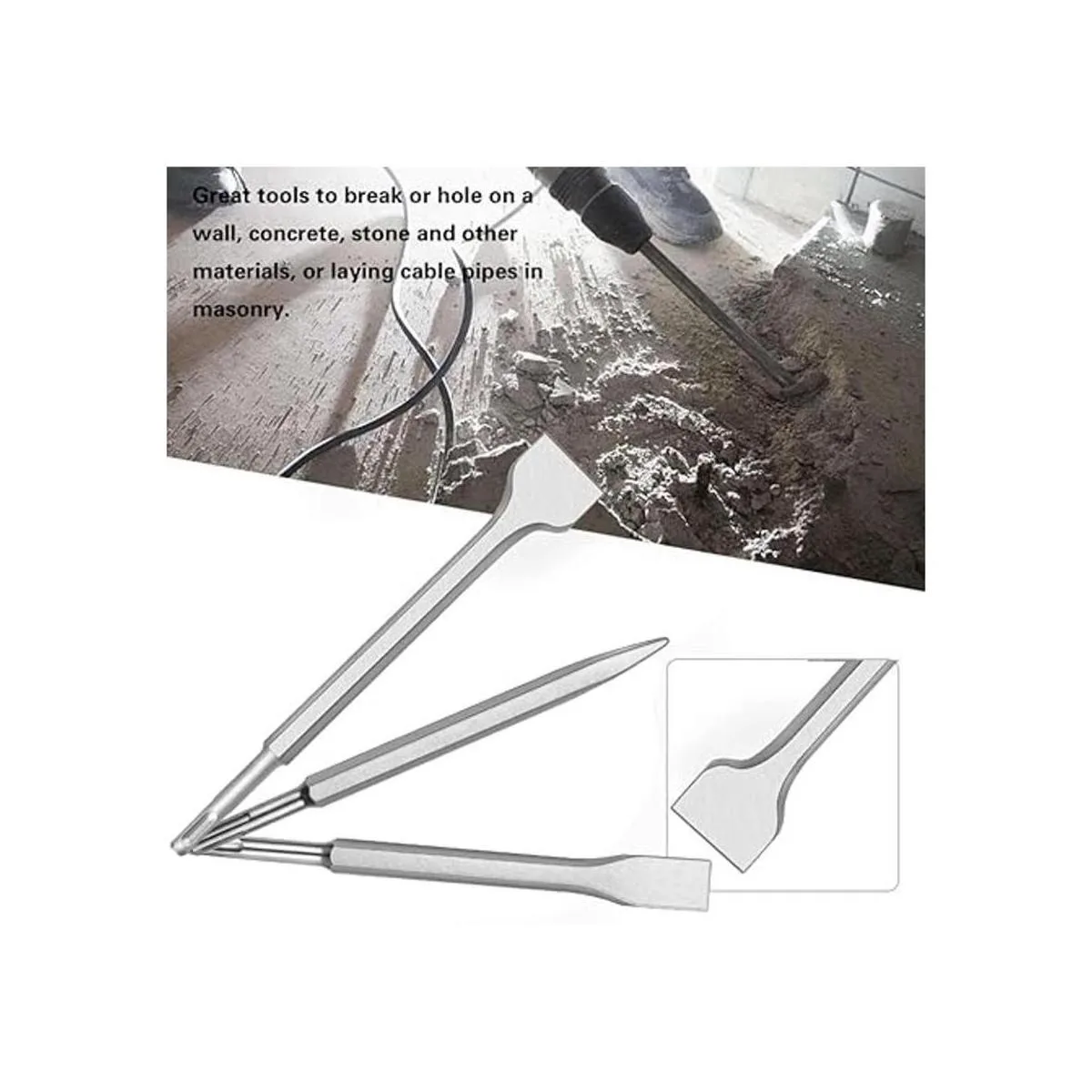 SDSPlus Juego de cinceles de taladro de martillo juego_4