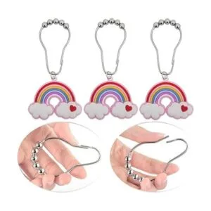 Decorative Rainbow Shower Curtain Hooks for Kids Bathroom_3