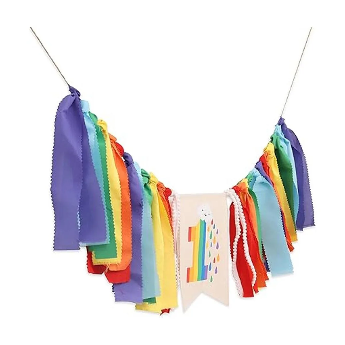 Banner para silla alta con temática de arco iris pancarta_7