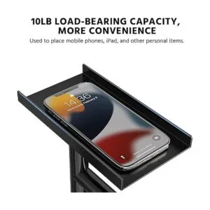 CISILY Soporte para papel higiénico negro con estante para_2