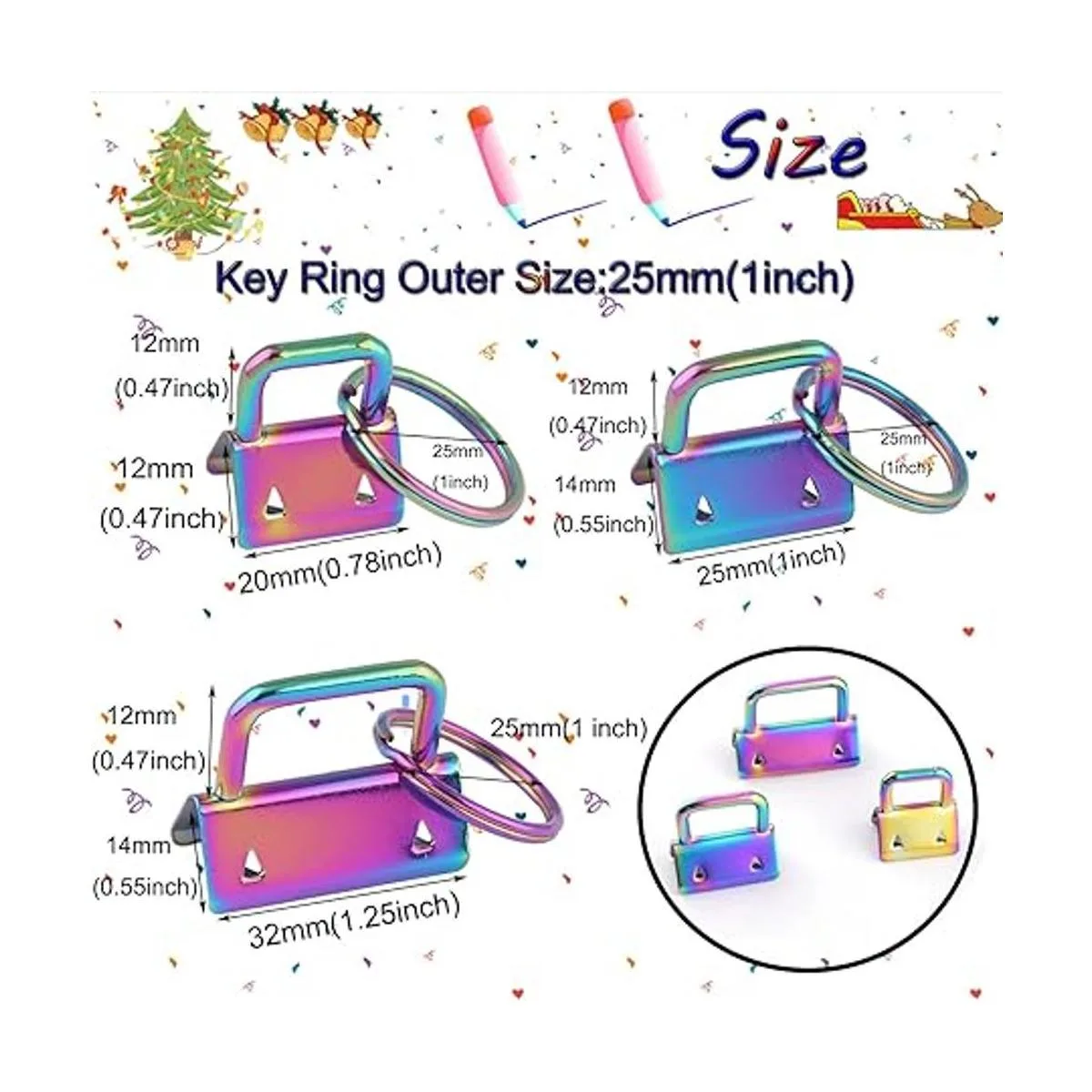 Juego de accesorios para llavero arcoíris de 34 pulgadas_2