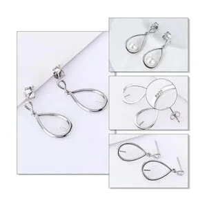 LGSY Aretes de plata de ley 925 con forma de gota de agua_2