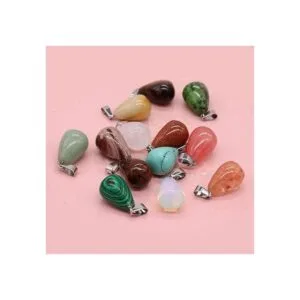 20 colgantes de piedra natural redondos con forma de gota_5