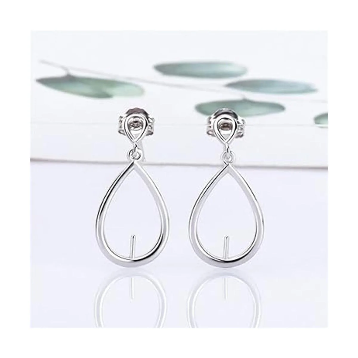 LGSY Aretes de plata de ley 925 con forma de gota de agua_3