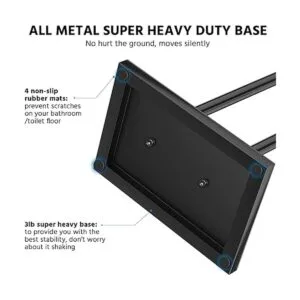 CISILY Soporte para papel higiénico negro con estante para_4