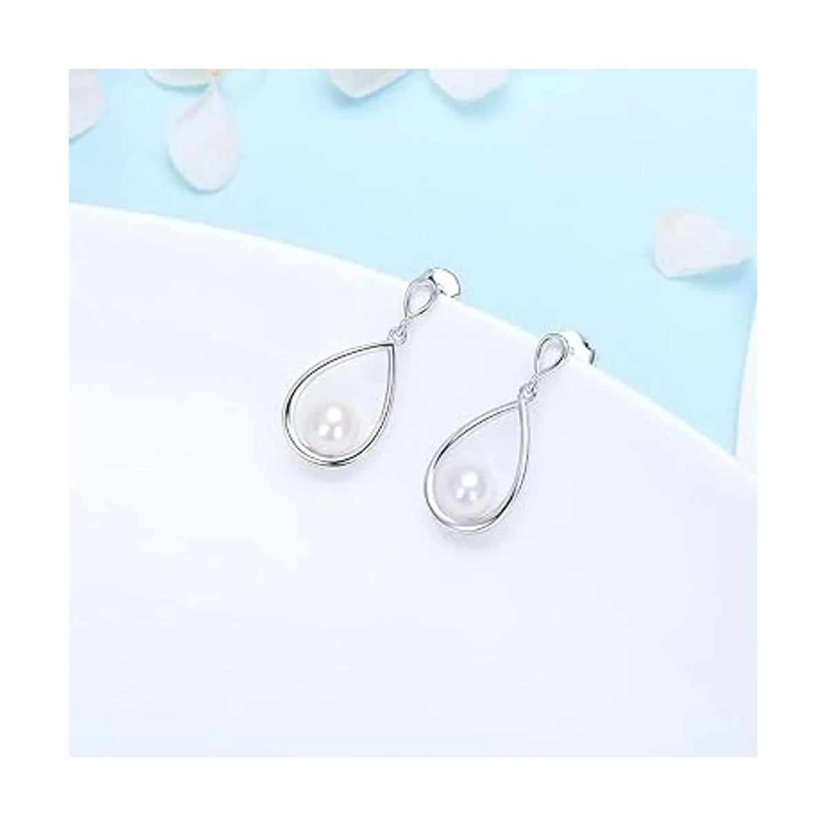 LGSY Aretes de plata de ley 925 con forma de gota de agua_5
