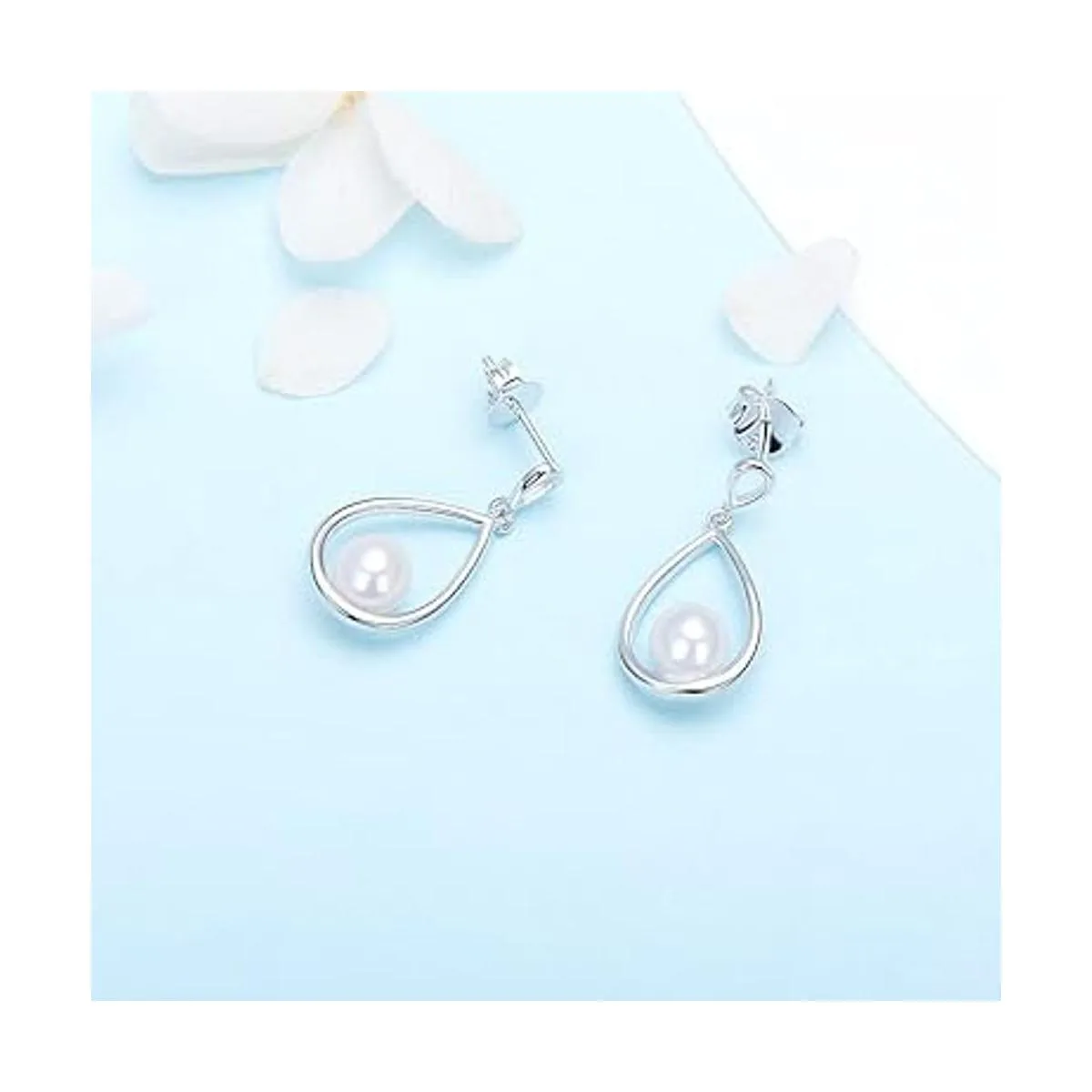 LGSY Aretes de plata de ley 925 con forma de gota de agua_4