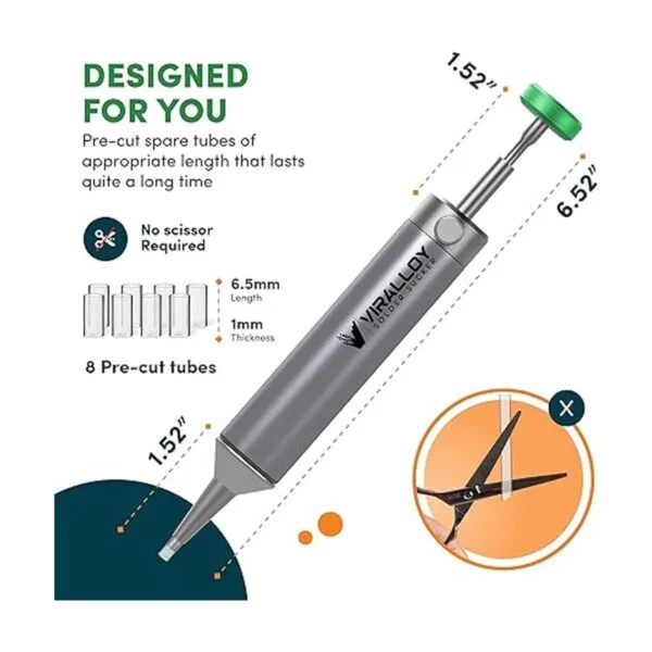 VIRALLOY Bomba desoldadora de aluminio sin obstrucciones_3