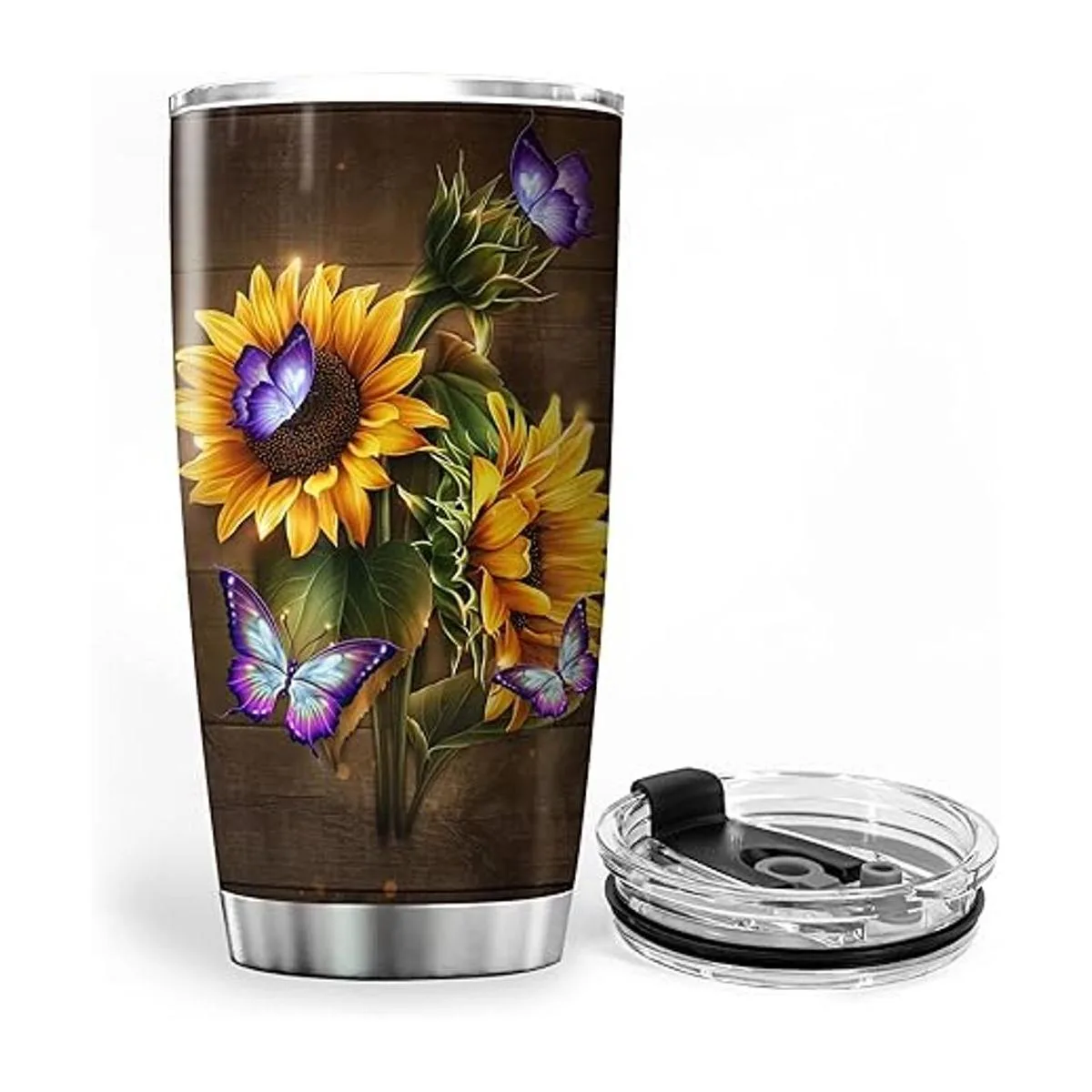 ZOXIX Vaso de girasol con cita motivacional She Laughs_3