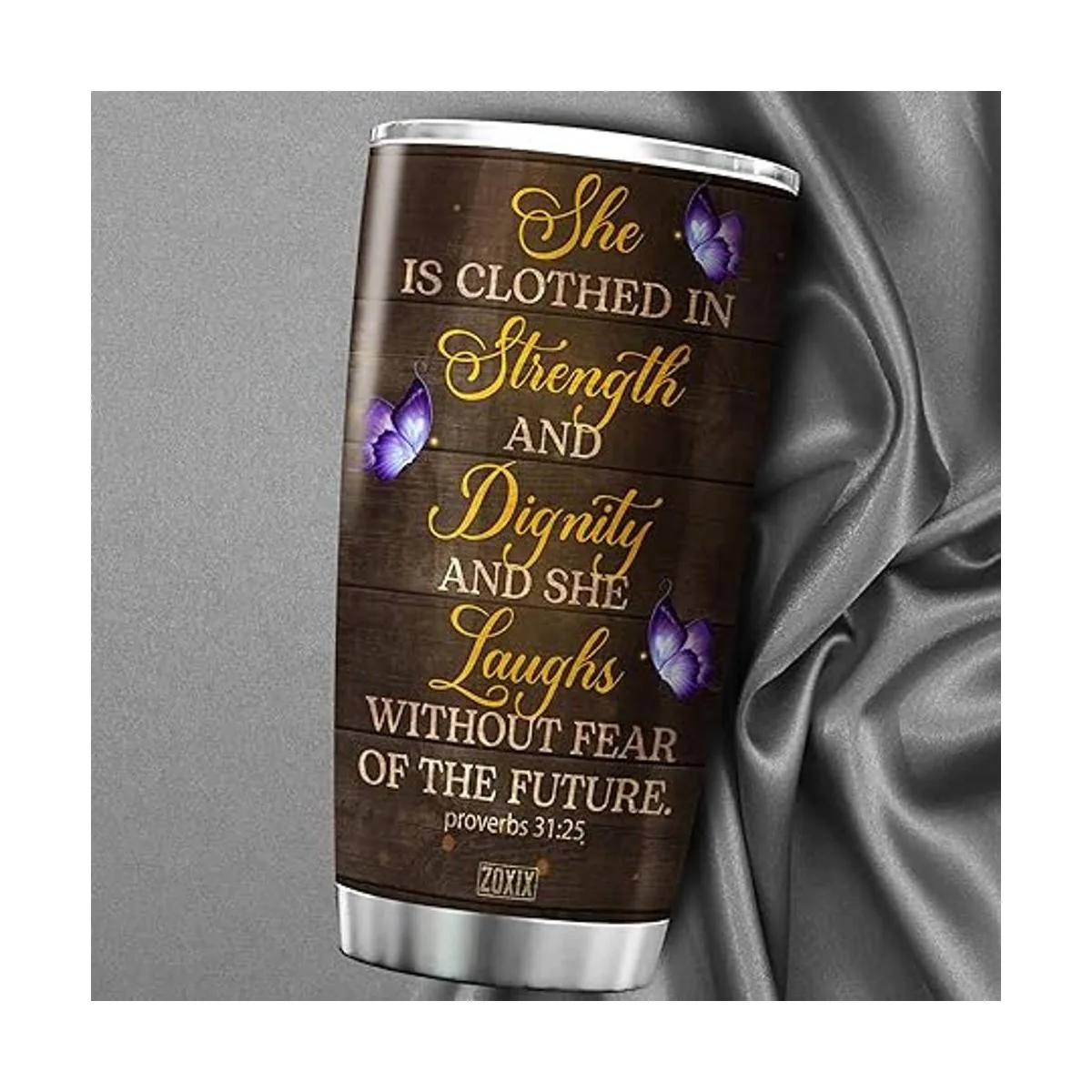 ZOXIX Vaso de girasol con cita motivacional She Laughs_6