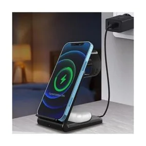 Cargador rápido inalámbrico 3 en 1 certificación Qi_4