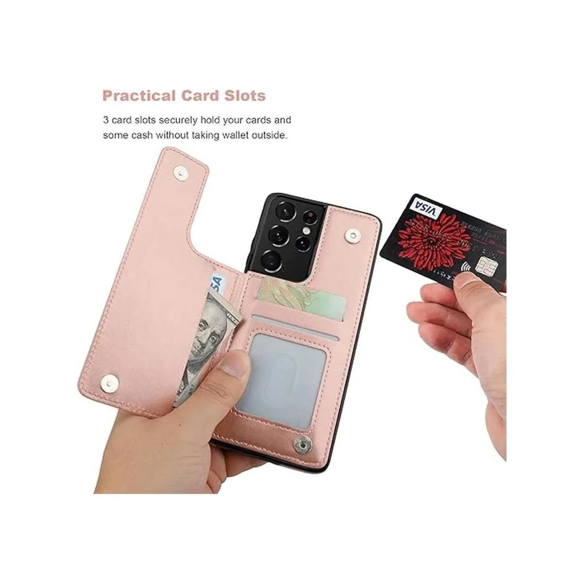 Vaburs Funda tipo cartera para Galaxy S21 Ultra con_4