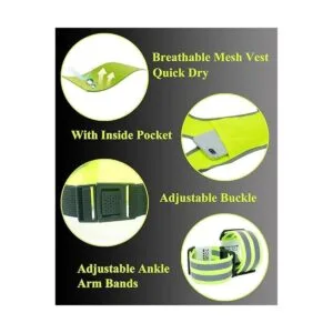 TOURUN Chaleco reflectante para correr con bolsillo para_2