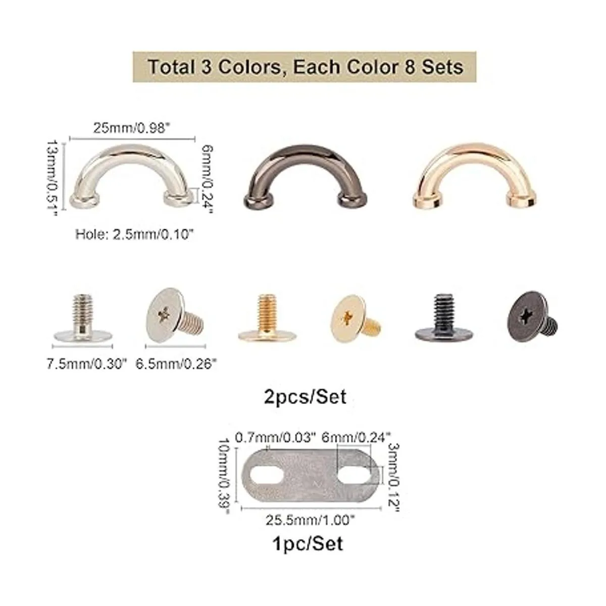 WADORN 24 juegos de hebillas de metal para bolsa puente_4