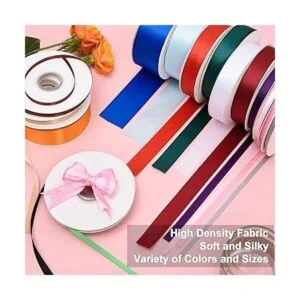 2x50 Yards Ivory Double Faced Satin RibbonSolid Color_2