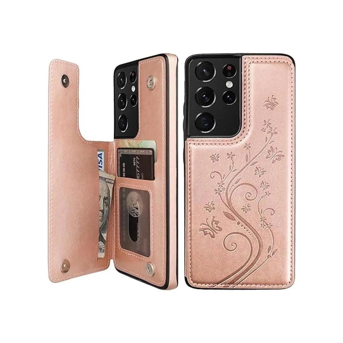 Vaburs Funda tipo cartera para Galaxy S21 Ultra con_1