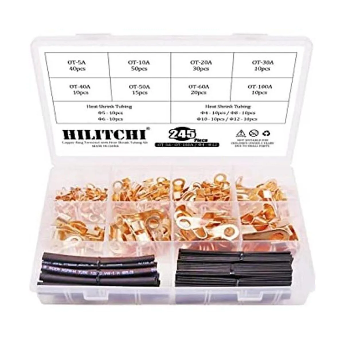 Hilitchi 245 piezas de alambre de barril abierto Crimp_1