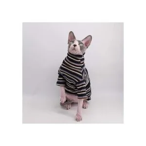 Camisetas de algodón para mascotas con diseño de rayas_4