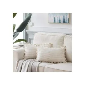 Fancy Homi Paquete de 2 fundas de cojines de pana suave_6