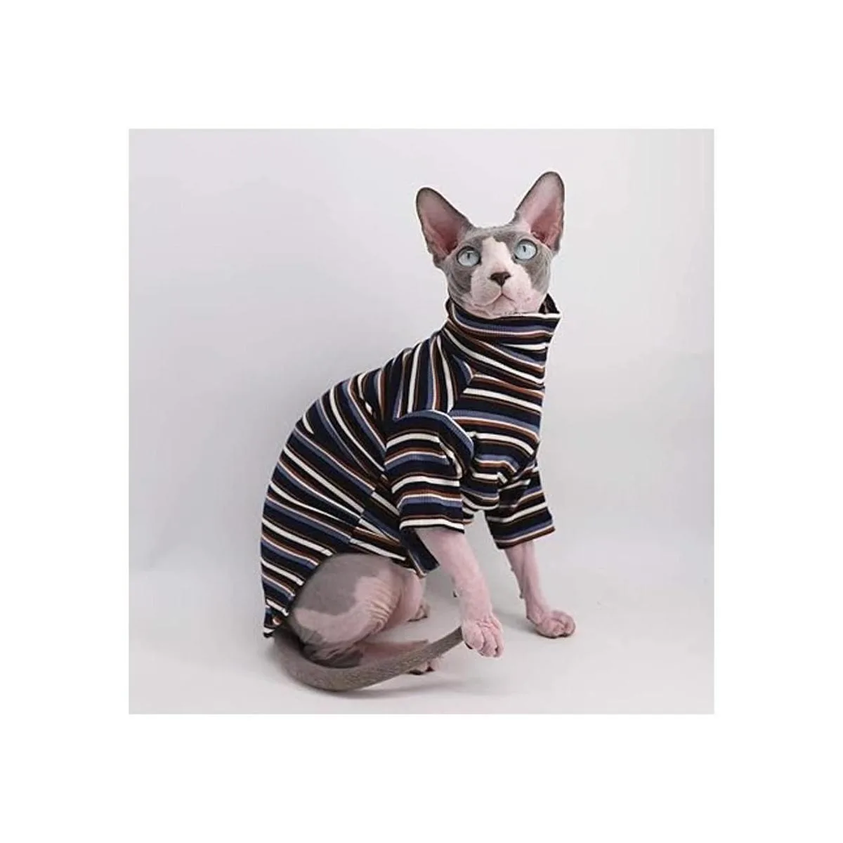 Camisetas de algodón para mascotas con diseño de rayas_3