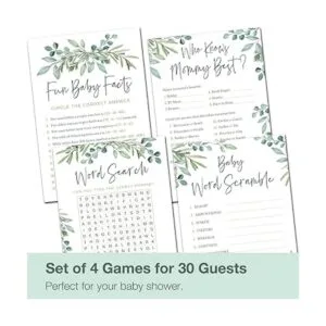 Juegos de baby shower para niños o niñas juego de 4_2